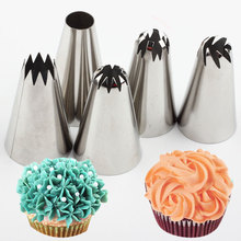 5Pcs/Set Large Russian Icing Piping Nozzles Pastry Tips Cake Decorating Tips Set Stainless Steel Nozzles Cupcake Baking Tools 2024 - купить недорого