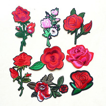 Bordado com flor de rosa 3d, patches em ferro para roupas, apliques em jeans, costura, emblemas adesivos de vestuário, acessórios, 1 peça 2024 - compre barato