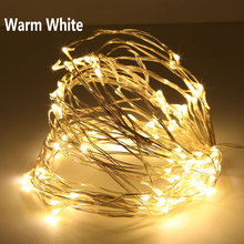 Tira de luces LED de alambre de cobre y plata, iluminación impermeable para vacaciones, hadas, árbol de Navidad, boda, fiesta, decoración del hogar, 1-10M 2024 - compra barato