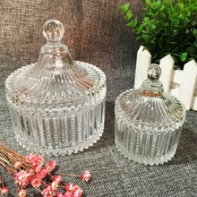 Glass Candle holder With Cover New Transparent Glass Candleholder DIY Handmade Candle Cup stand Filling Wax Wedding 2024 - buy cheap