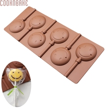 COOKNBAKE-Molde de silicona para manualidades, 6 celosías, cara sonriente, molde para paletas, Chocolate, artesanal, viene con varilla de plástico CDSM-181 2024 - compra barato