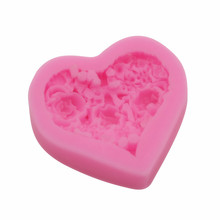 Forma do coração do amor molde de bolo de silicone cozimento molde de silicone para biscoitos de sabão ferramentas de bolo fondant decoração do bolo 2024 - compre barato