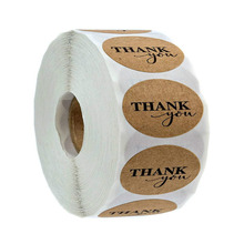 500/1000 Labels Per Roll Thank You Stickers 1inch Brown Kraft Handmade stickers For wedding decoration Party Supplies Gift tags 2024 - buy cheap