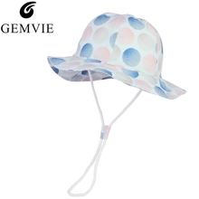 GEMVIE 2019 Outdoor Sun Hat For Kids Summer Bucket Hat boys Girls Beach Hat Breathable Cotton Dome Fisher Cap With Wind Lanyard 2024 - buy cheap