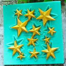 Yueyue sugarcraft molde de silicone com estrela para decoração de bolo, molde para pasta de goma de chocolate 2024 - compre barato