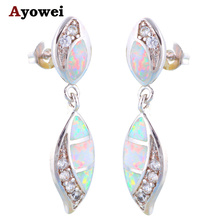 Nobby design zirconia Drop Earrings for women White Fire Opal Silver Stamped Wholesale Retail Fashion Jewelry OE381A 2024 - buy cheap