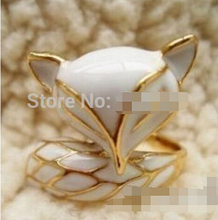 DYY + + + 904 Новое крутое кольцо в виде лисы с глазурью, белый цвет, оптовая продажа, посеребренные свадебные женские украшения 6-9 2024 - купить недорого