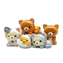 Figura de ação para cosplay e fantasia de gato, 5 modos, anime, rilakkuma, desenhos animados, mini boneco, decoração colecionável, melhor presente 2024 - compre barato