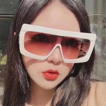 Square Overszied Sunglasses Women Gradient Shades Plastic Big Frame Sunglasses Men Black Designer Glasses Vintage UV400 2024 - buy cheap