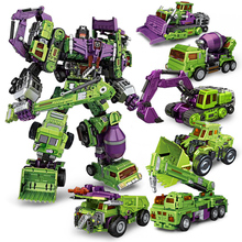 NBK 6 en 1 Cool Transformation KO destructor juguete chico g1 figura de acción coche Robot excavadora raspador modelo ingeniería chico juguete para regalo 2024 - compra barato