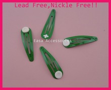 50PCS Grass Green 5.0cm 2.0" plain metal round head snap clips with 9mm pads at nickle free lead free Hair accessories handmade 2024 - купить недорого