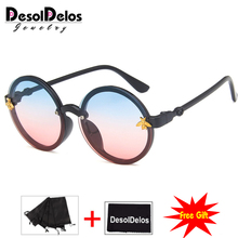 Retro Kids Sunglasses 2019 Girls Round Goggle Candy Color Lens Sun Glasses Round Sunglasses for Boys Girls Child 2024 - buy cheap