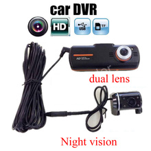Видеорегистратор Allwinner с двумя объективами, Full HD 2,7, ЖК-дисплей, ночное видение, угол обзора 170 градусов, g-сенсор 2024 - купить недорого