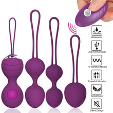 5pcs Vagina Exercise Kegel Balls Kit Ben Wa Balls 10Speed Vibrator Wireless Remote Control Jumping Eggs Erotic Sex Toy For Women 2024 - buy cheap
