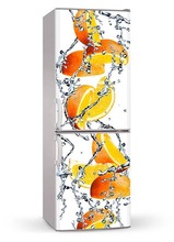 Adesivo de parede 3d para geladeira, personalizado, lavar louça, papel laranja, fatia em água, congelador, decalque painel, decoração de casa, presente 2024 - compre barato
