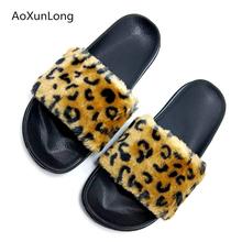 Female Fashion Furry Home Slippers Women Indoor Flip Flops Flat Shoes Woman Slides Furry Sandals EU Size 36-41 Ladies Sliders 2024 - buy cheap