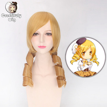 2019 Japanese Anime Tomoe Mami Puella Magi Madoka Magica Wavy Golden Cosplay Wig Synthetic Hair Costume Woman Wigs 2024 - buy cheap