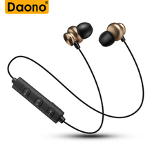 DAONO S7 беспроводные Bluetooth наушники Металлические Магнитные Hi-Fi стерео бас гарнитура спортивные наушники гарнитура с микрофоном 2024 - купить недорого