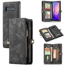 Для Samsung S10 Plus чехол Магнитный Съемный чехол для телефона кожаный бумажник Folio чехол для Samsung Galaxy S10 S10E A50 2024 - купить недорого