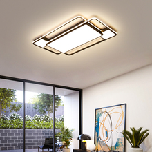 Новые квадратные/прямоугольные современные светодиодные потолочные светильники Lihgts для гостиной, спальни, спальни, светильники, черные светодиодные потолочные светильники 2024 - купить недорого