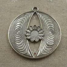12pçs pingente de amuleto tibetano de flor de prata 66x60mm #629 2024 - compre barato