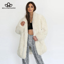 Wonder 2018 New autumn Vintage Faux Fur Coat Casual White Fur Winter Thick Warm Long Coat Fluffy Jacket Plus Size Outwear 2024 - buy cheap