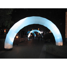Arco inflável branco com iluminação led, arco inflável gigante da iluminação redonda para a corrida do evento da noite, barraca inflável do airgate 2024 - compre barato