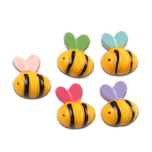Lf 20 peças de abelhas de resina decoração misturada artesanato com parte traseira plana cabochão enfeites para scrapbooking acessórios fofos diy 2024 - compre barato