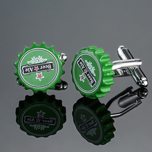 DY A new round of high-grade brand green beer cap Cufflinks fashion Men's French shirt Cufflinks free shipping 2024 - buy cheap