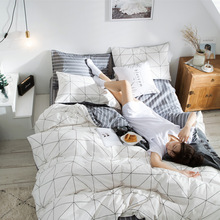 100%Cotton Geometric Bedding Set Twin Queen King Size Double Bed Sets Black White Marble Kids Duvet Cover Pillowcases 2/3 Pcs 2024 - buy cheap