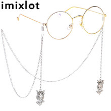 Imixlot Retro Punk Owl Bird Pendant Sunglasses Reading Glasses Lanyard Strap Necklace Metal Eyeglass Glasses Chain Cord 2024 - buy cheap