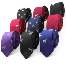 Corbata de diseño de escorpión de cebra para hombre, corbatas delgadas de poliéster Jacquard, corbatas delgadas para boda, fiesta de negocios 2024 - compra barato