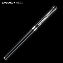 Baoer brand black metal fountain pen with silver clip school office stationery Luxury writing gift ink pens 2024 - buy cheap