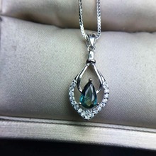 Super Luxurious natural sapphire pendant pear cut dark blue sapphire gemstone pendant solid 925 sterling silver sapphire 2024 - buy cheap