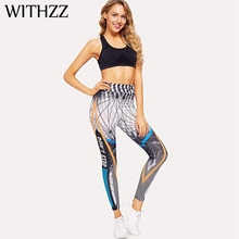 Bilhetes tayt esportiva feminina, calças compridas elásticas com estampa, cotovelas para treino de fitness 2024 - compre barato