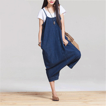 Johnature Women Denim Jumpsuits Loose Casual 2021 Autumn New Casual Blue Korean Fashion Women Clothes Cute Rompers 2024 - buy cheap