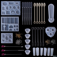 1 Set Epoxy Resin Kit Silicone Mold Dropper  Spoon Finger Gloves Metal Ring Pins DIY Jewelry Necklace Bookmark Tools 2024 - buy cheap