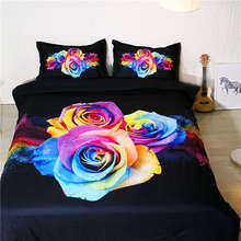 3D bedding set king size plant rose duvet cover queen size bedding for couple bedroom decor printed hotel wedding home textile 2024 - buy cheap