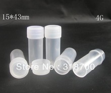 Tubo pp transparente recarregável com tampa 4ml, recipiente de amostra de pó vazio recarregável 4g 2024 - compre barato