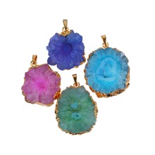Роскошные Разноцветные Подвески из драгоценных камней, кварцевые кристаллы, женское ожерелье с американским символом сильной силы, подарок для женщин, подвески из драгоценных камней 2024 - купить недорого