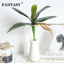 Planta artificial com folhas de phalaenopsis, decoração de paisagem para parede, grama de orquídea, falso bonsai, móveis para casa 2024 - compre barato