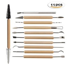 11Pcs Arts Crafts Clay Sculpting Tools Set Pumpkin Carving Tool Halloween Sculpting Kit Wooden Handle Modeling Clay Tools 2024 - buy cheap