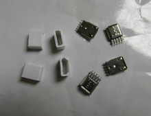 Free shipping 10 sets / lot  white straight DIY Micro USB b 5 Pins Female Plug Connector Socket and Plastic New 2024 - buy cheap