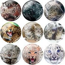 Tafree animal leopardo arte imagens de vidro cabochão 25 mm diy redondo grânulo jóias para pingente colar chaveiro acessórios 2024 - compre barato