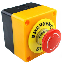 Interruptor de botón pulsador de señal roja, carcasa de plástico DPST, botón de parada de emergencia, CA 660V, 10A, NO +, LAY37-11ZS NC 2024 - compra barato
