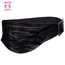Black Leather Waist Pocket Belt Bag Vintage Corsets And Bustiers Sexy Corset Burlesque Steampunk Gothic Clothing Accessories 2024 - buy cheap