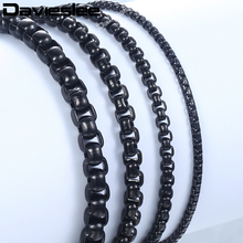 Pulseras de cadena de acero inoxidable para hombre y mujer, brazalete con eslabones redondos de tono negro, regalo de joyería KBB12, 2-5mm, 2018 2024 - compra barato