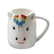 450ml 3D Hand Painted Unicorn Ceramic Milk Mug Creativity Cute Alpaca Coffee Cup With Handle Unicorn Gift Free Shipping 2024 - buy cheap