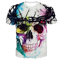 Fashion Cool Hip Hop Skull Printed Funny 3d T Shirts Summer T-shirt Short Sleeve Men Women 3D T-shirts Tee Shirt Sweatshirt Tops 2024 - buy cheap