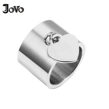 Stainless Steel Fashion Rings for Women Round Silver Rose Gold Statement Heart Ring for Party Wedding DIY Jewelry Accessories 2024 - buy cheap